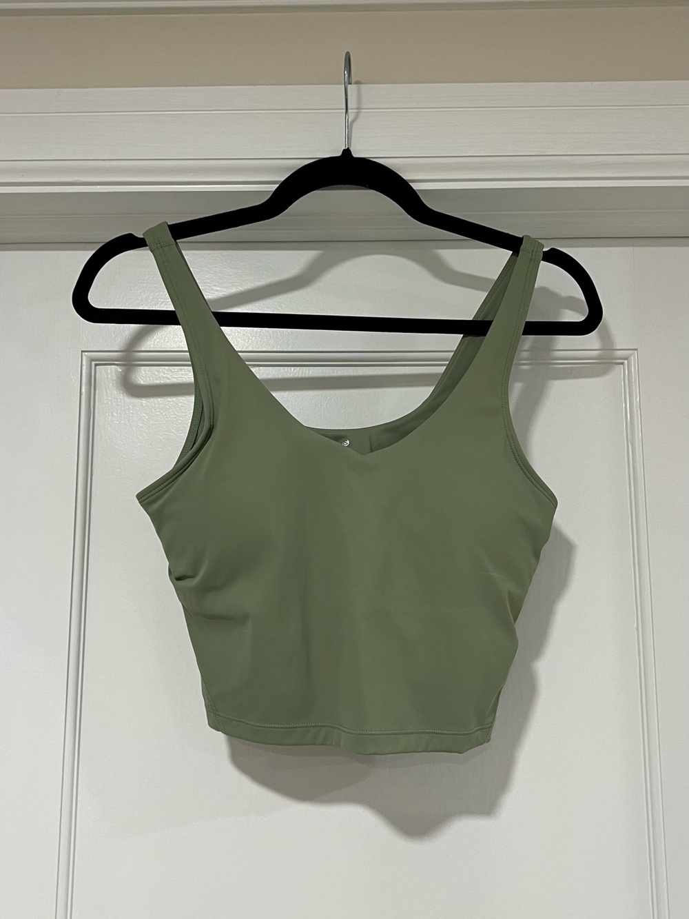 Source Unknown Olive Green Crop Tank Top